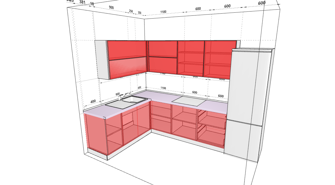 Нарисовать проект кухни онлайн с размерами бесплатно